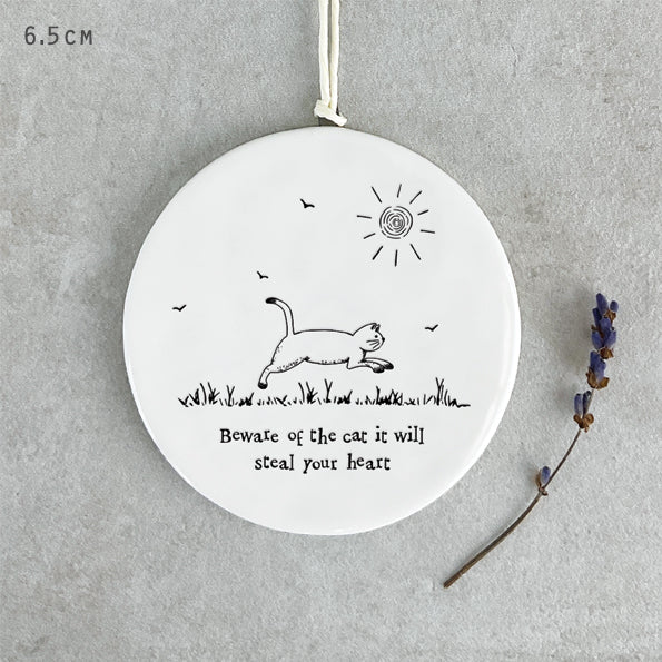 Beware of the cat hanging ornament