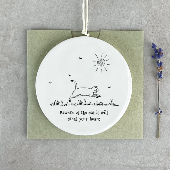 Beware of the cat hanging ornament