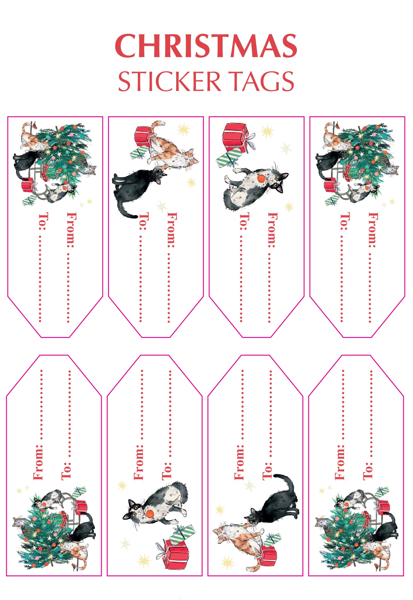 Cats In The Christmas Tree Wrapping Paper