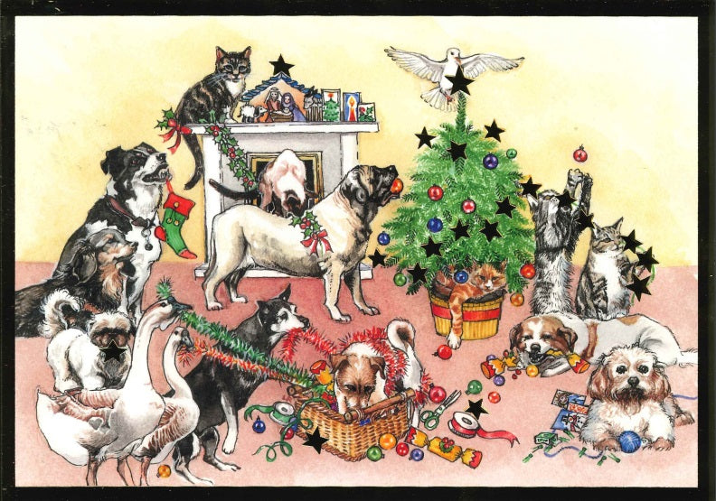 Exclusive Cinnamon Trust Christmas Cards - 'Deck The Halls'