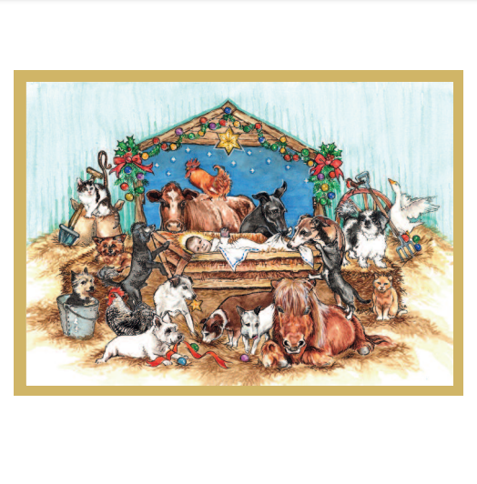 Exclusive Cinnamon Trust Christmas Cards - 'Cinnamon Christmas Baby Sitters'