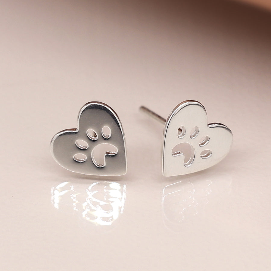 Silver Heart Shaped Studs
