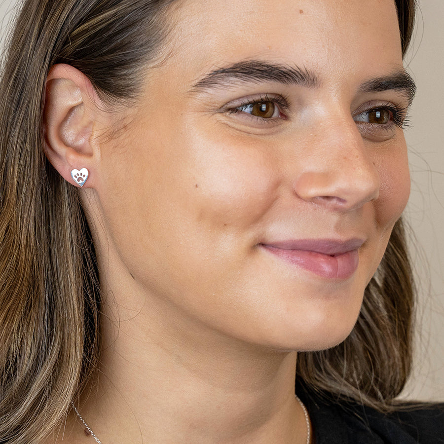 Silver Heart Shaped Studs