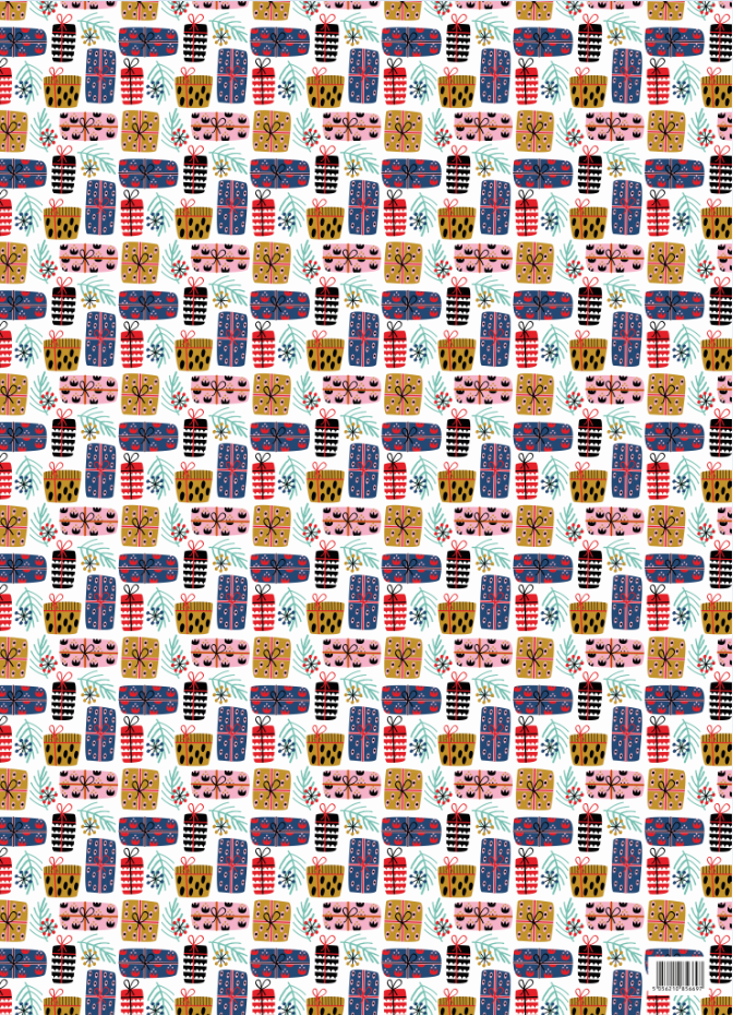 Christmas Tree/Present Wrapping Paper With Sticker Labels
