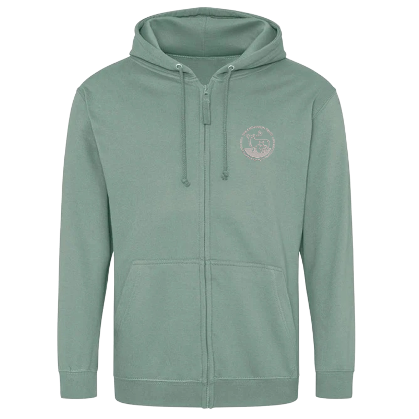 Cinnamon Trust Zip Up Hoodie Dusty Green