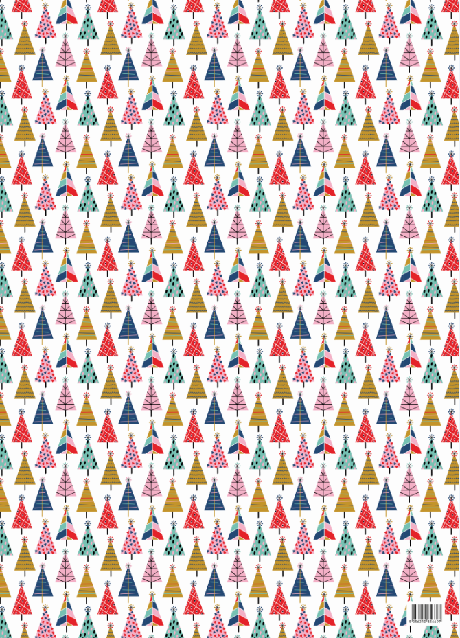 Christmas Tree/Present Wrapping Paper With Sticker Labels