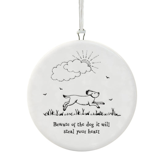 Beware of the dog hanging ornament