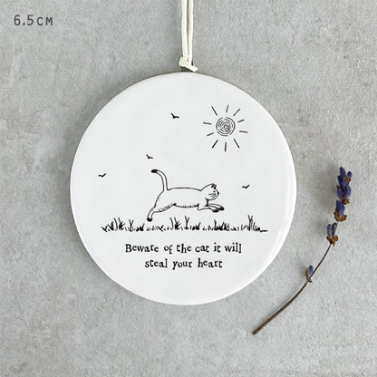 Beware of the cat hanging ornament