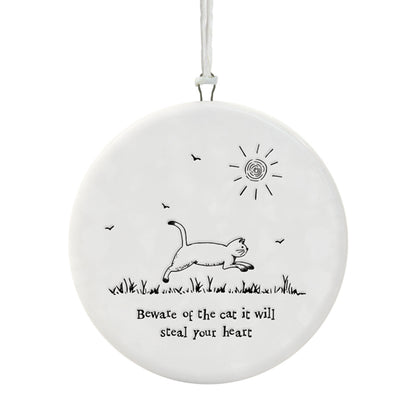 Beware of the cat hanging ornament