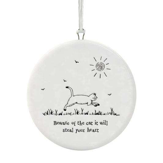 Beware of the cat hanging ornament