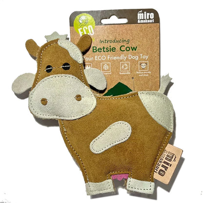 Betsie Cow Eco Leather Dog Toy
