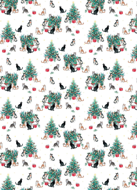 Cats In The Christmas Tree Wrapping Paper