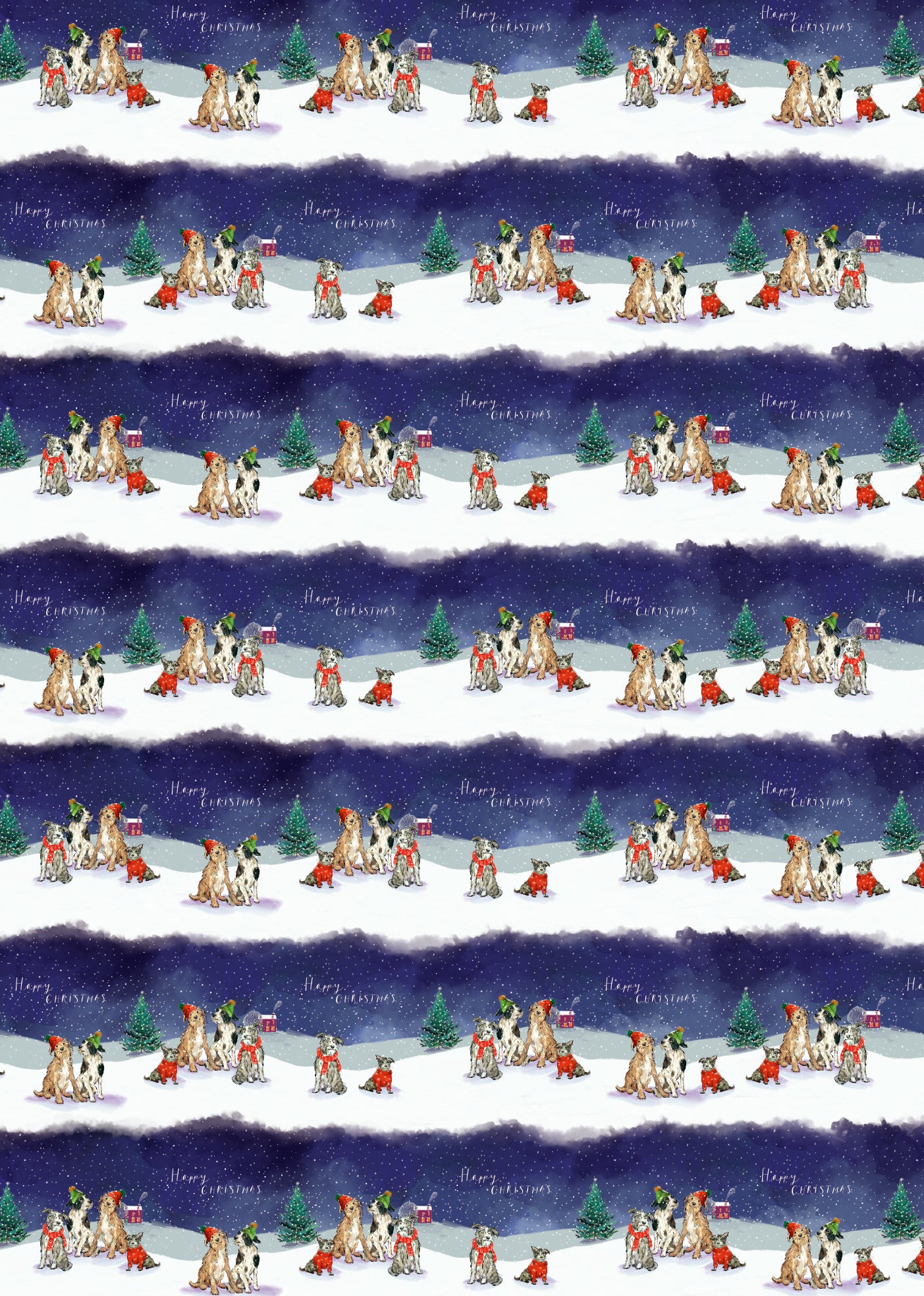 Dogs In The Snow Wrapping Paper