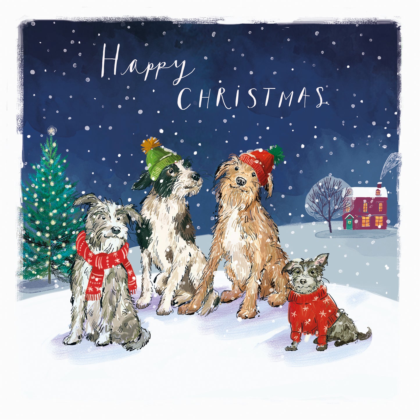 Dog in The Snow Twin Pack Christmas Cards