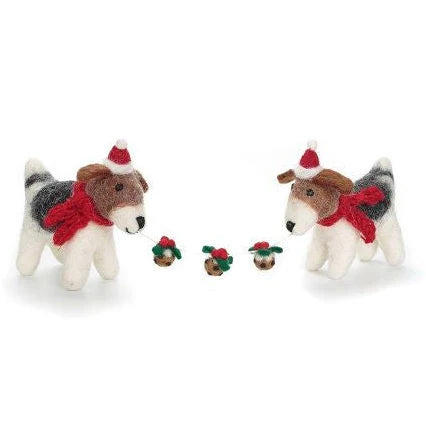 Terriers with Pudding Garland