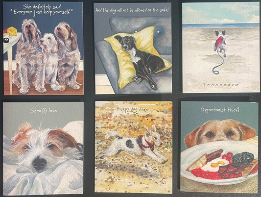 Mini Greeting Card 12 Pack Dogs