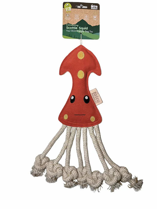 Scottie Squid Eco Leather Dog Toy
